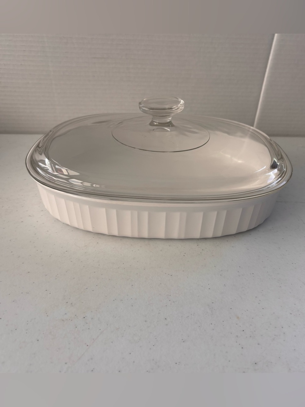 Corningware White Oval Casserole Dish with Glass Lid